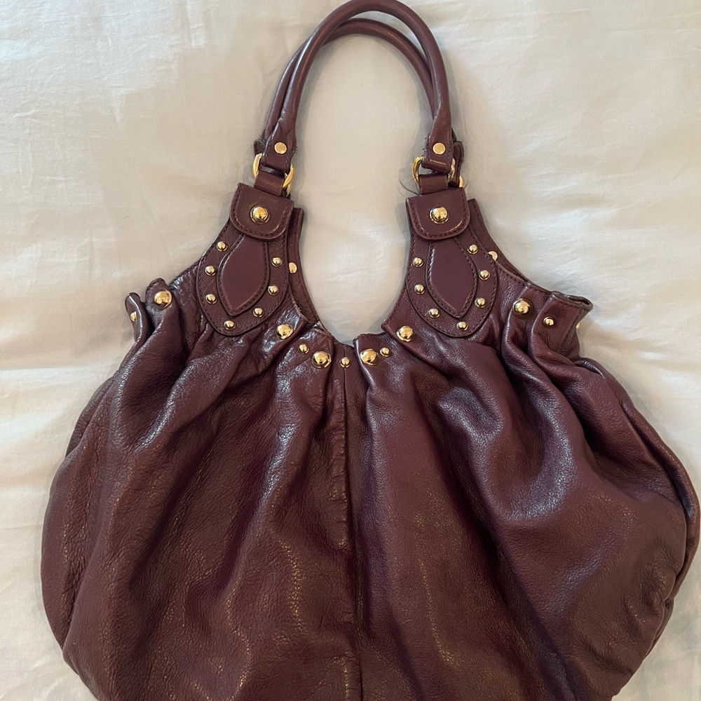 Vintage Gucci Purple Leather Studded Pelham Bag